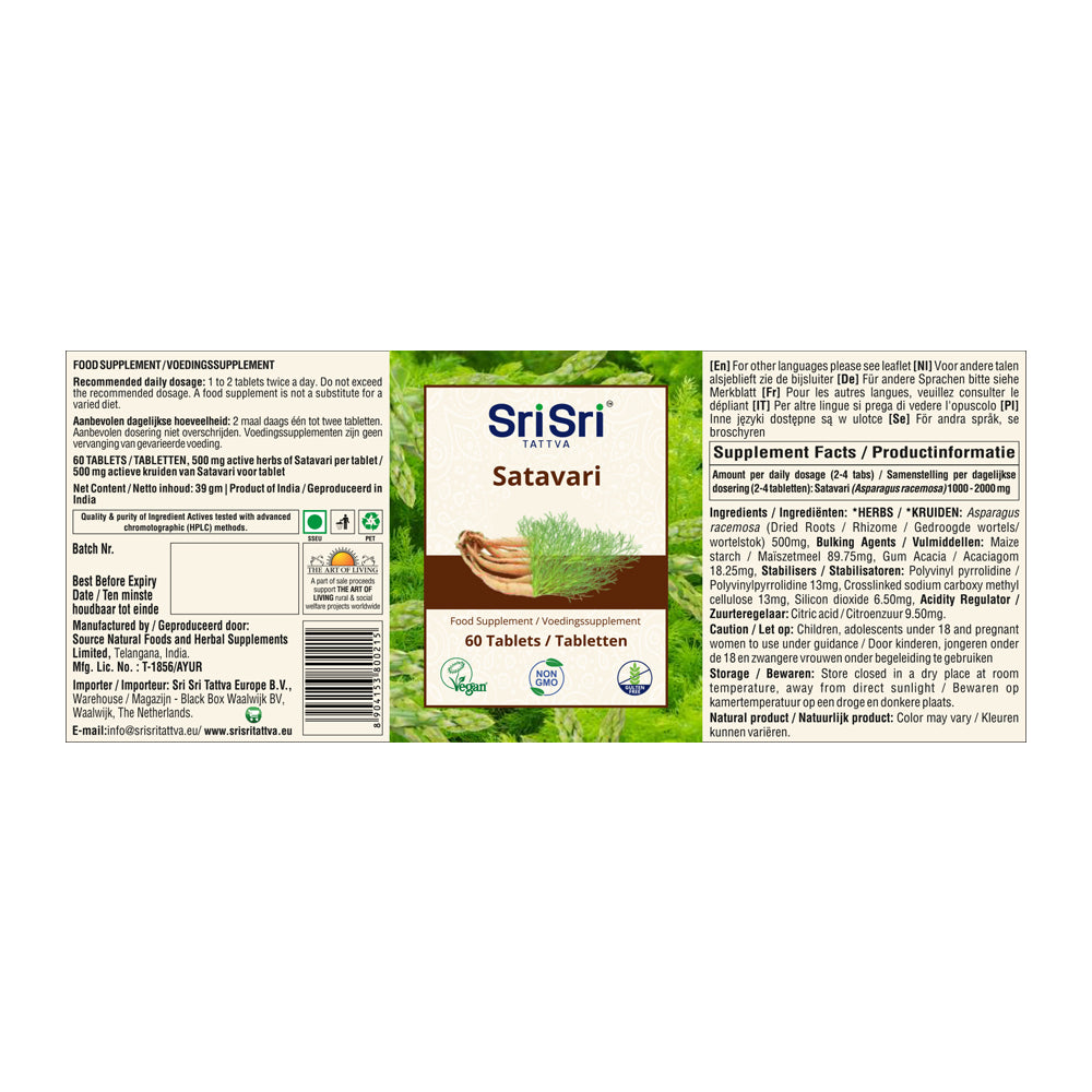 Satavari-tabletten | 60 tabletten