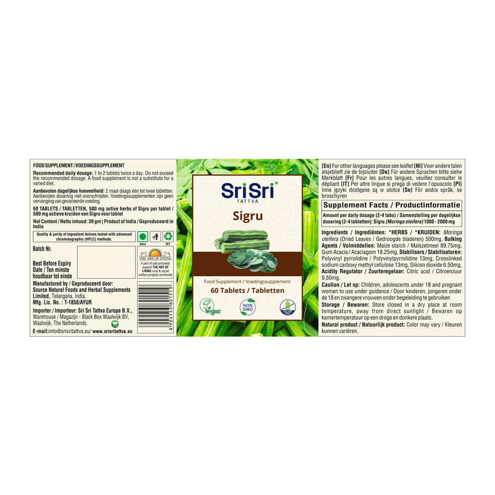 Sigru Tabletten | 60 Tabletten | Moringa oleifera