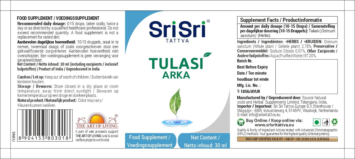 Tulasi Drops | 30ml | Powerful Tulasi Arka | Queen of Herbs | Holy Basil